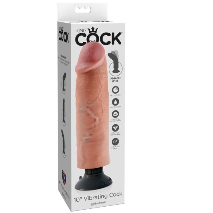 Comprar KING COCK Dildo Vibrador 25.5 Cm Natural – Realismo Excepcional Con Goma Americana De Alta Calidad-Noxtic