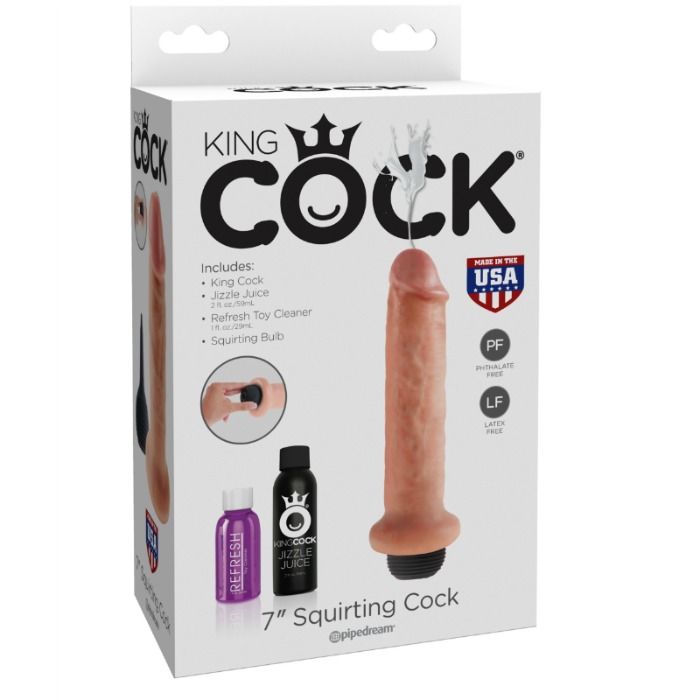 Comprar KING COCK Dildo Squirting 17.8 CM Natural – Juguete Erótico Con Diseño Realista Para Placer Sensorial-Noxtic