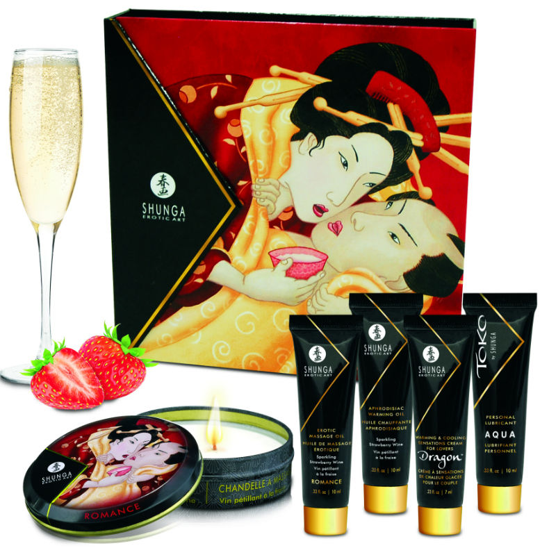 Comprar SHUNGA Kit Secret Geisha Fresas y Cava – Set Completo Para Momentos Especiales-Noxtic