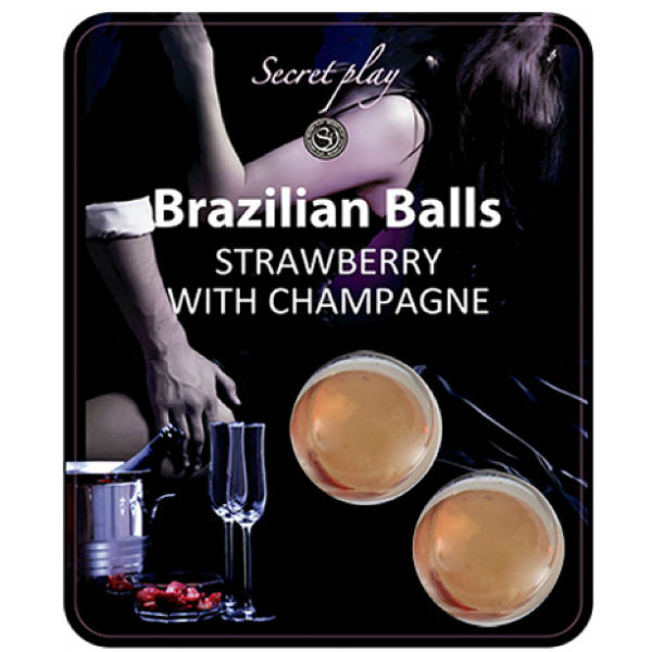 Comprar SECRETPLAY Set 2 Bolas Brasileñas Fresas Con Cava – Lubricante Hidratante Para Masajes Agradables-Noxtic