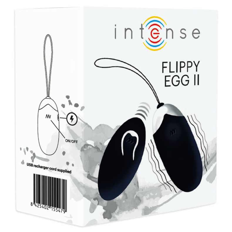 Comprar INTENSE Flippy II Huevo Recargable Negro – Control Remoto Con 10 Velocidades De Vibración Silenciosa-Noxtic