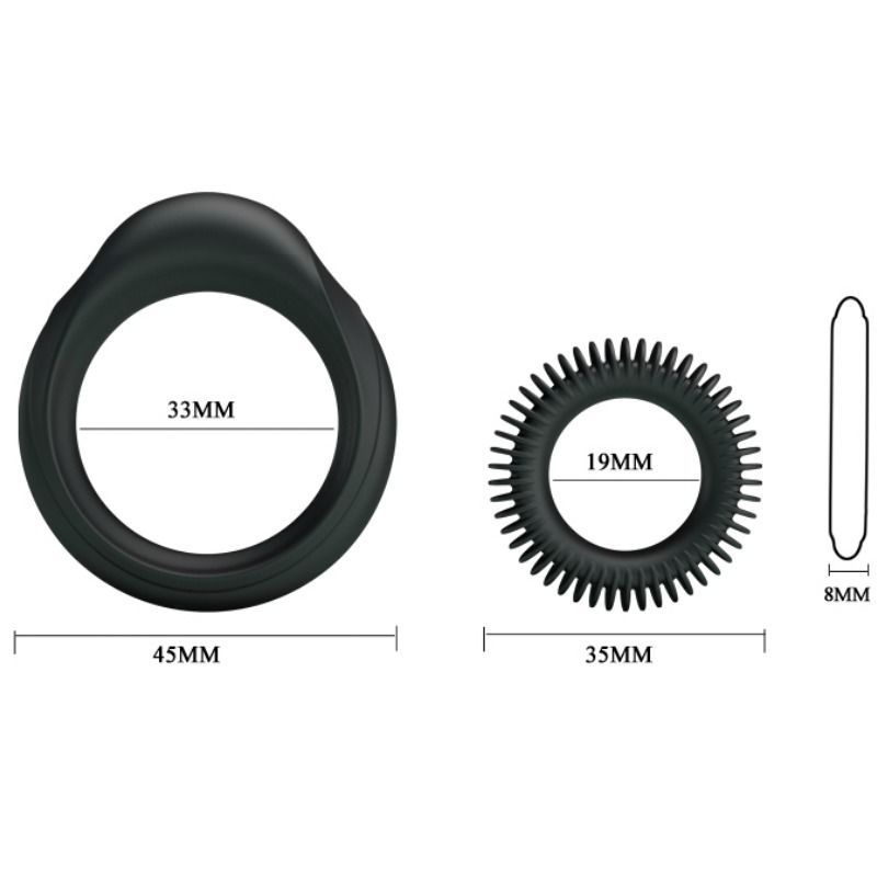 Comprar BAILE Kit 2 Anillos Silicona Manhood – Diseño Confortable Para Mejorar La Experiencia Sexual-Noxtic