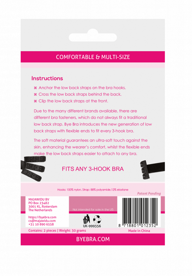 Comprar BYE-BRA Adaptador Sujetador Espalda Abierta Negro y Blanco – Comodidad y Libertad Para Vestidos Con Espalda Descubierta-Noxtic