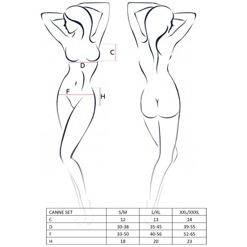 Comprar Passion Woman Canne Set Negro Talla S/M – Conjunto Elegante Para Autoexploración Con Estilo-Noxtic