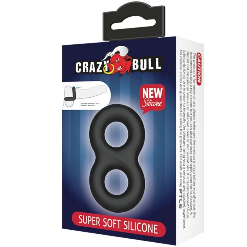 Comprar CRAZY BULL Anillo Doble Silicona Médica – Confortable Y Ajuste Perfecto Para Juegos Sexuales-Noxtic