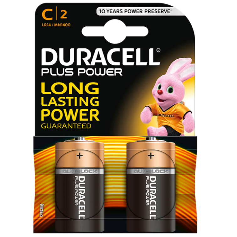 Comprar DURACELL Plus Power Pila Alcalina C – Alta Durabilidad Para Dispositivos Múltiples-Noxtic