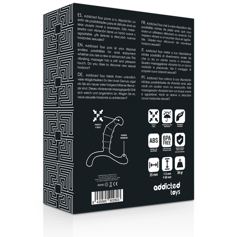 Comprar ADDICTED TOYS Masajeador Anal Prostate Pleasure Negro – Estimulación Ergonómica Para Placer Personalizado-Noxtic
