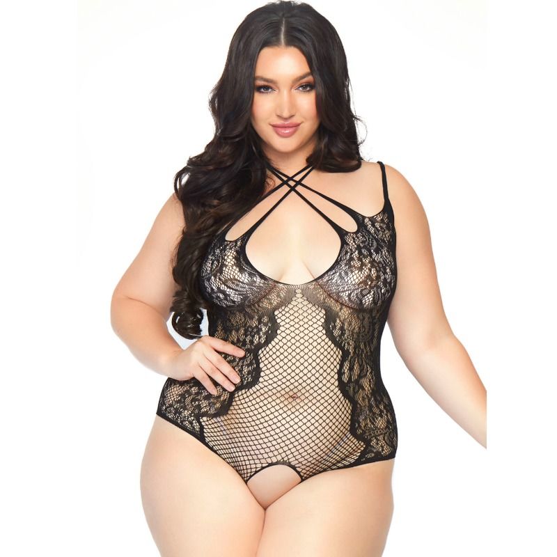 Comprar Leg Avenue Teddy Con Abertura 1X-2X – Body De Encaje Con Diseño Seductor Y Elegante-Noxtic