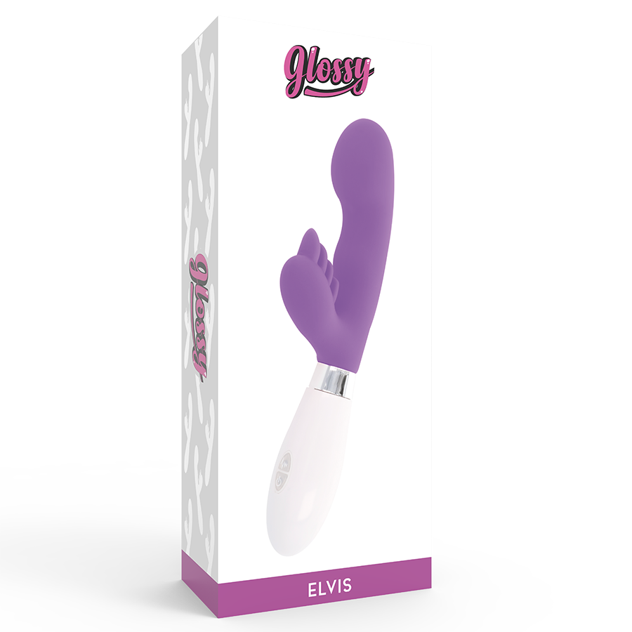Comprar GLOSSY Rabbit Elvis Lila – Masajeador De Silicona Con 10 Funciones Y Diseño Ergonómico-Noxtic