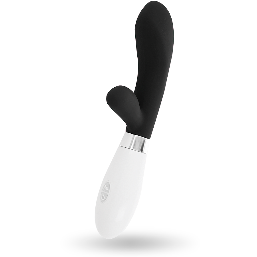 Comprar GLOSSY Jackson Rabbit Negro – Masajeador Ergonómico Con Potente Motor Para Placer Intenso-Noxtic
