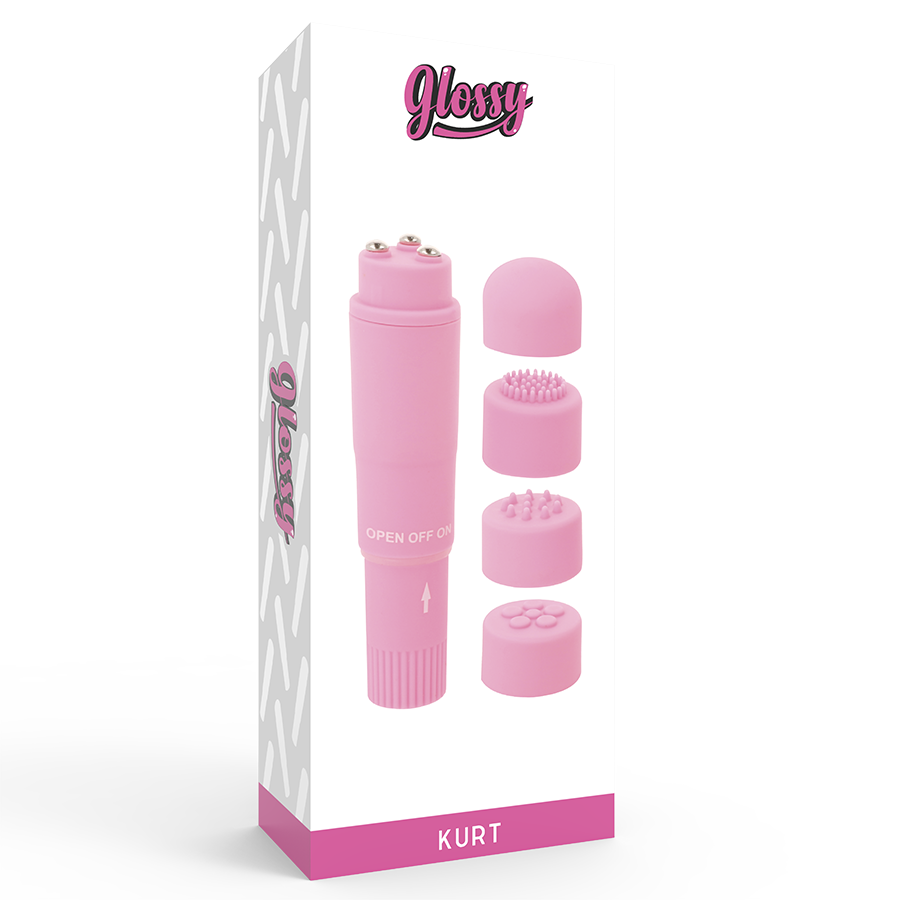 Comprar GLOSSY Pocket Kurt Rosa – Masajeador Compacto Con Diseño Elegante-Noxtic