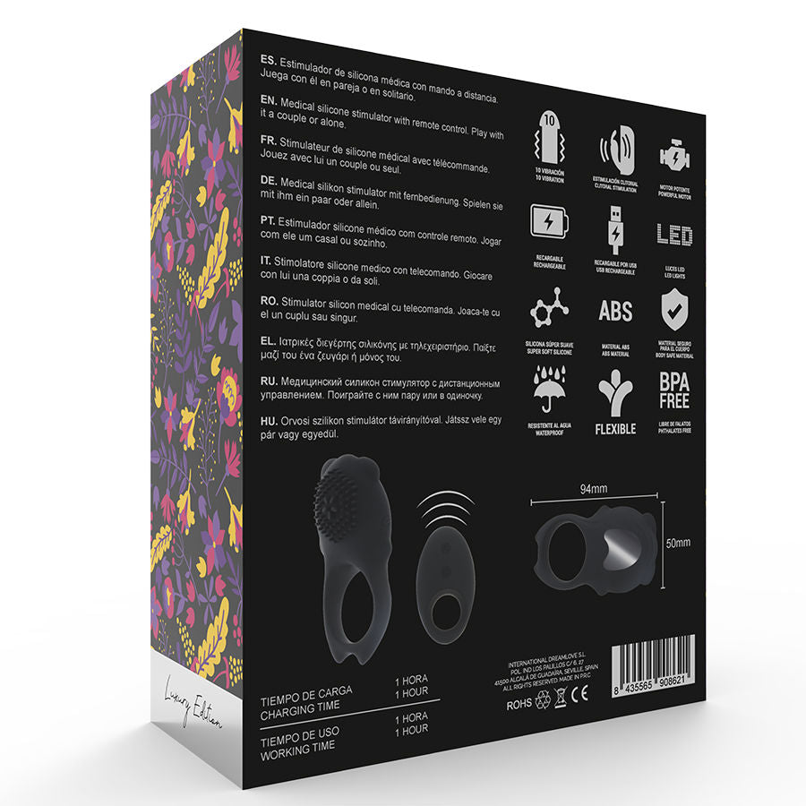 Comprar MIA Colosseo Anillo Control Remoto Negro – Diseño Innovador Para Placer Compartido-Noxtic