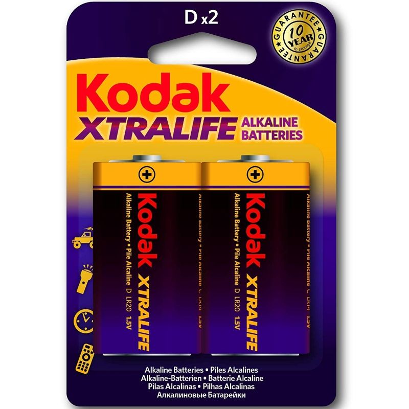 Comprar KODAK Xtralife Pilas Alcalinas D LR20 1.5V – Energía Confiable Para Dispositivos Electrónicos-Noxtic