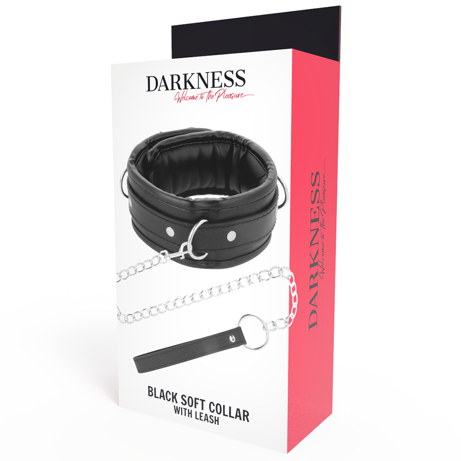 Comprar DARKNESS Collar Con Cadena – Diseño Ergonómico En Cuero Suave Para Placer Con Estilo-Noxtic
