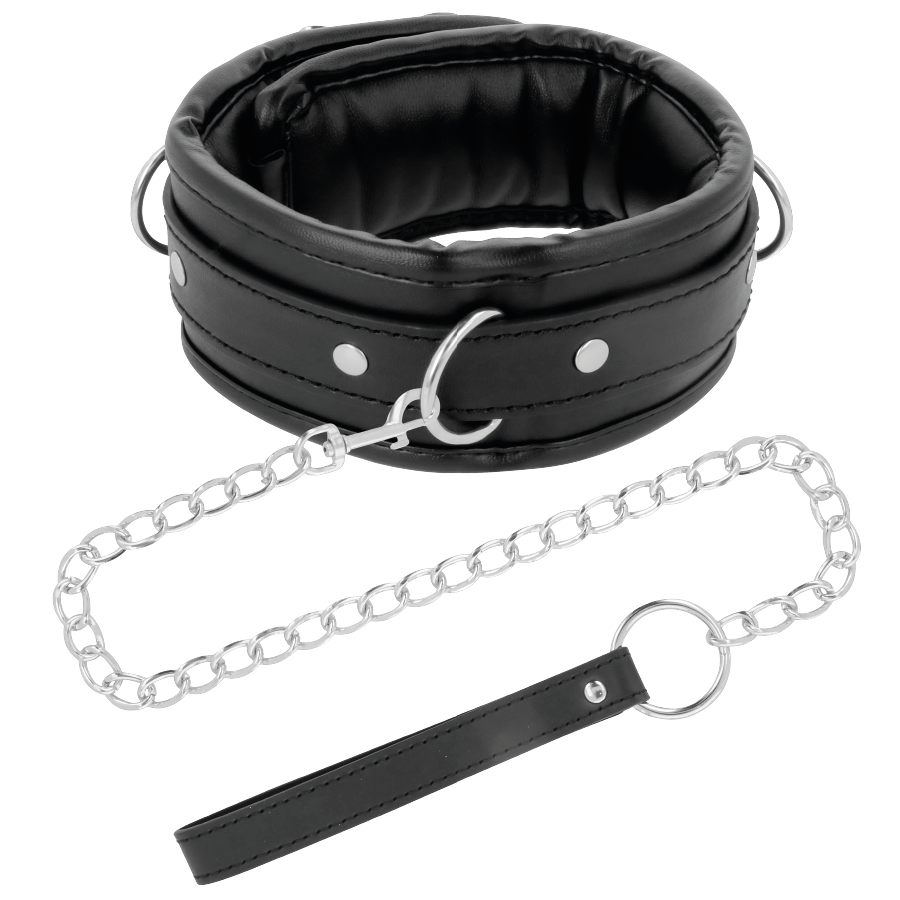 Comprar DARKNESS Collar Con Cadena – Diseño Ergonómico En Cuero Suave Para Placer Con Estilo-Noxtic