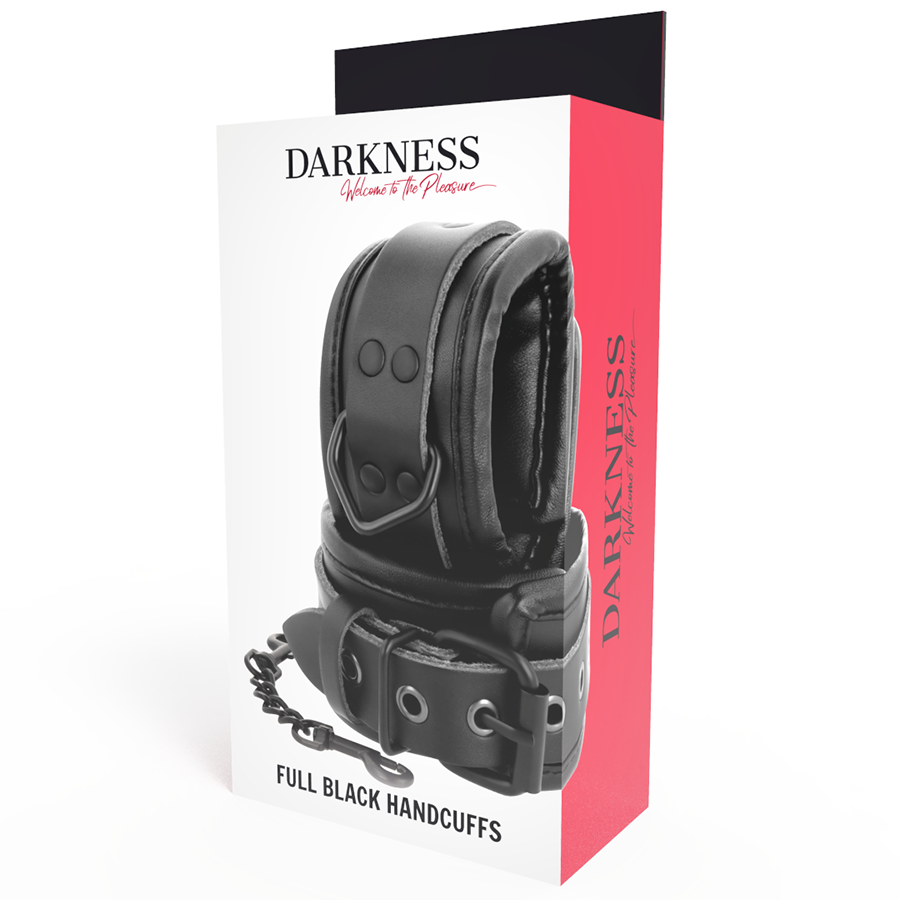 Comprar DARKNESS Esposas Ajustables De Piel Sintética Negra – Diseño Elegante Con Ajuste Personalizado Para Comodidad-Noxtic