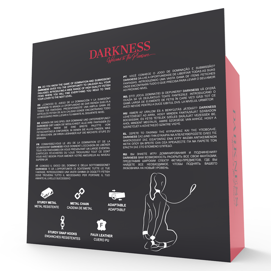 Comprar DARKNESS Esposas Y Collar De Cuero Negro – Diseño Elegante Para Explorar Tu Placer Con Confianza-Noxtic
