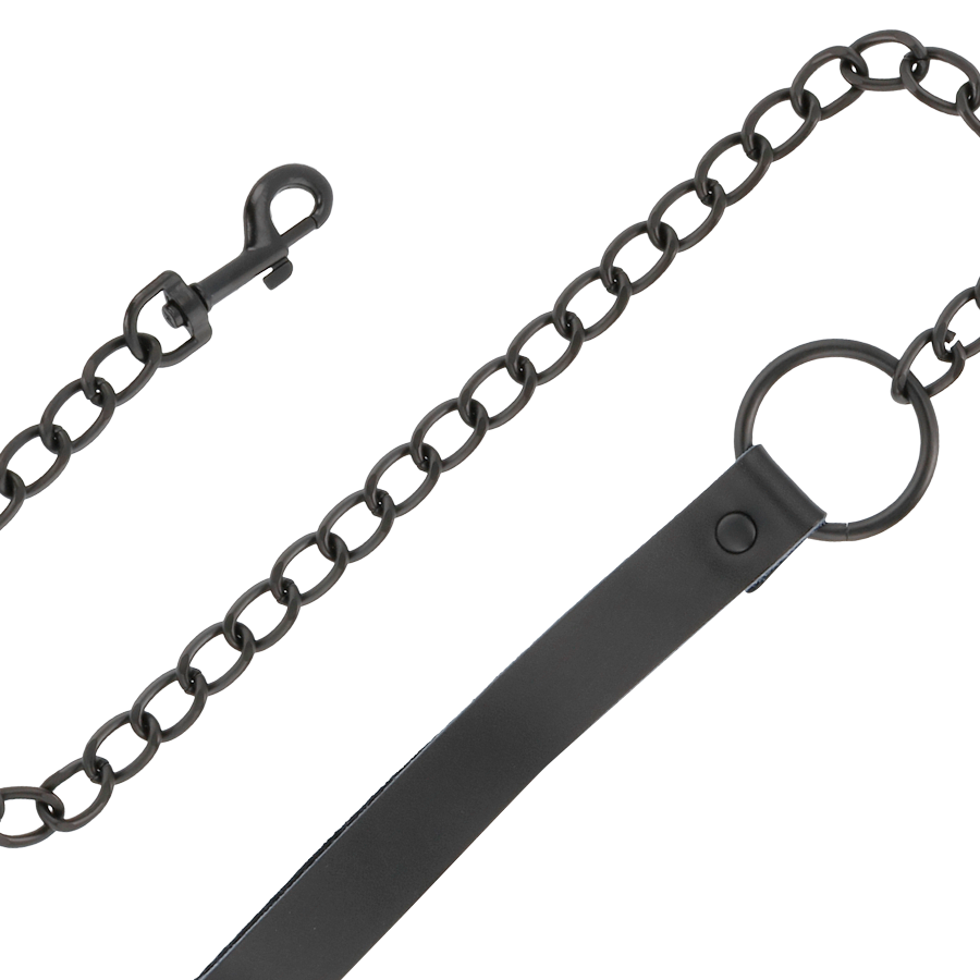 Comprar DARKNESS Esposas Y Collar De Cuero Negro – Diseño Elegante Para Explorar Tu Placer Con Confianza-Noxtic