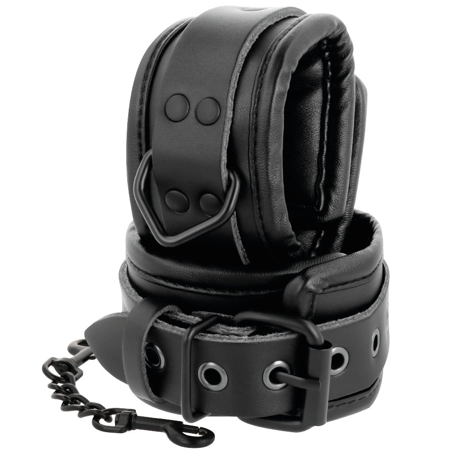 Comprar DARKNESS Esposas Y Collar De Cuero Negro – Diseño Elegante Para Explorar Tu Placer Con Confianza-Noxtic