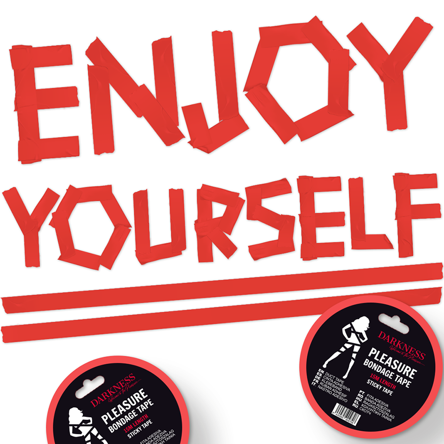Nastro adesivo rosso DARKNESS per bondage 15M – Nastro sicuro e facile da usare per giochi di dominazione