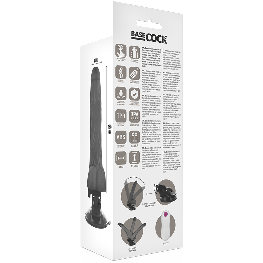 Basecock Vibrador Realista Articulable Con Control Remoto 18.5 Cm – Diseño Ergonómico Para Placer Personalizado