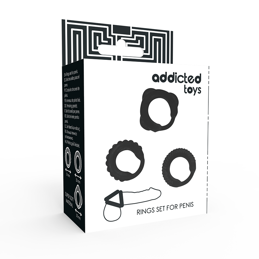 Comprar ADDICTED TOYS Set de 3 Anillos – Estimulación Confortable Para Placer Mejorado-Noxtic