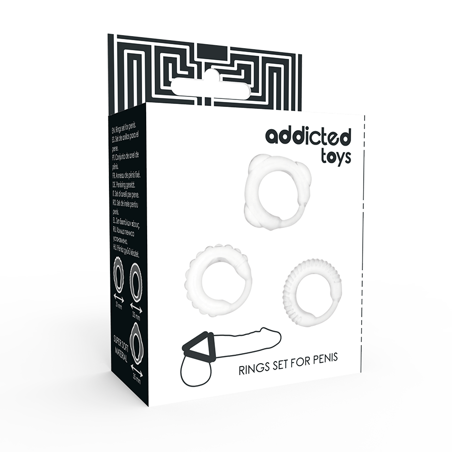 Comprar ADDICTED TOYS Set De 3 Anillos Clear – Diseño Confortable Para Una Experiencia Placentera-Noxtic