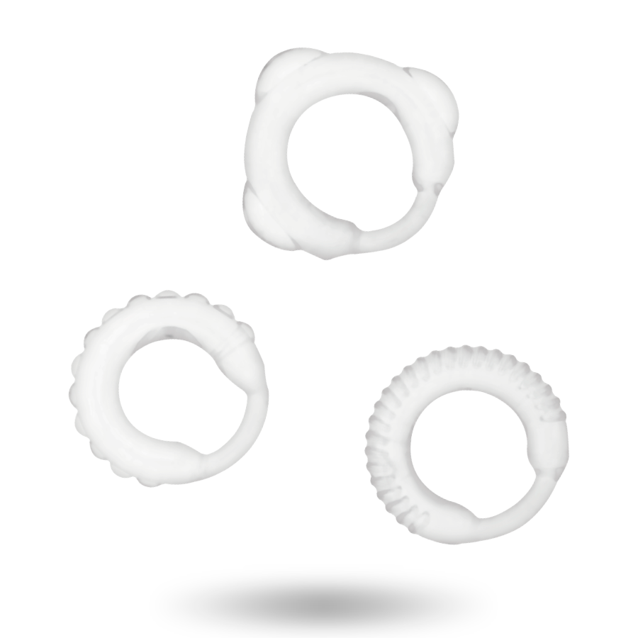Comprar ADDICTED TOYS Set De 3 Anillos Clear – Diseño Confortable Para Una Experiencia Placentera-Noxtic