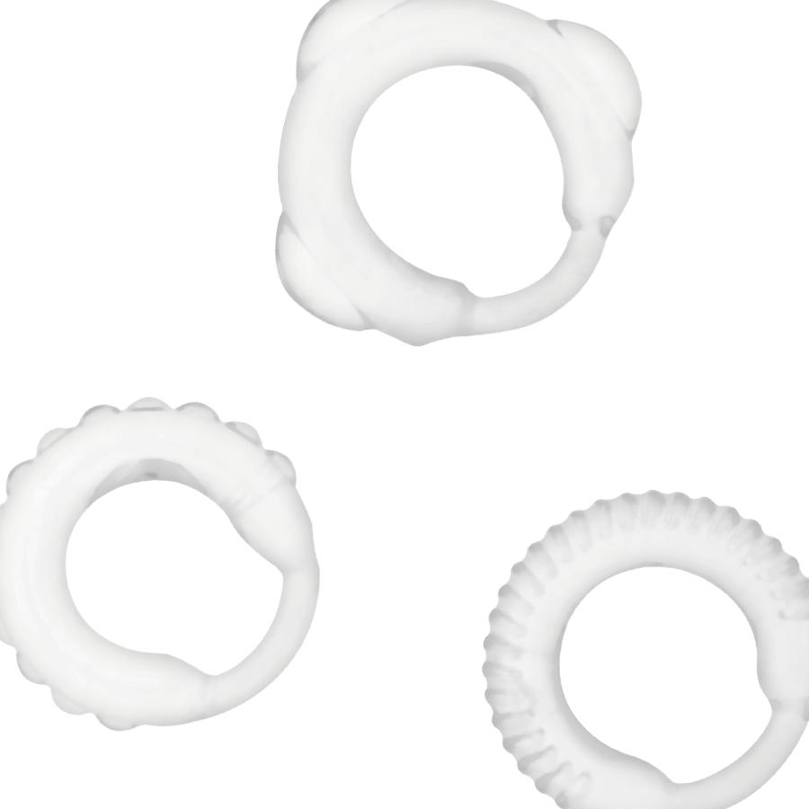 Comprar ADDICTED TOYS Set De 3 Anillos Clear – Diseño Confortable Para Una Experiencia Placentera-Noxtic