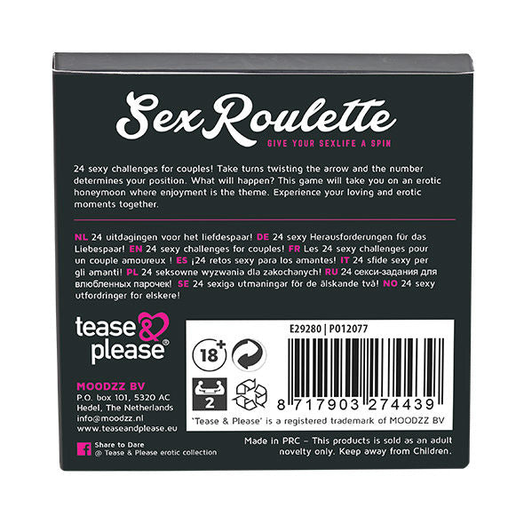 Comprar Tease and Please Sex Roulette – Juego Interactivo Para Reavivar la Pasión en Pareja-Noxtic
