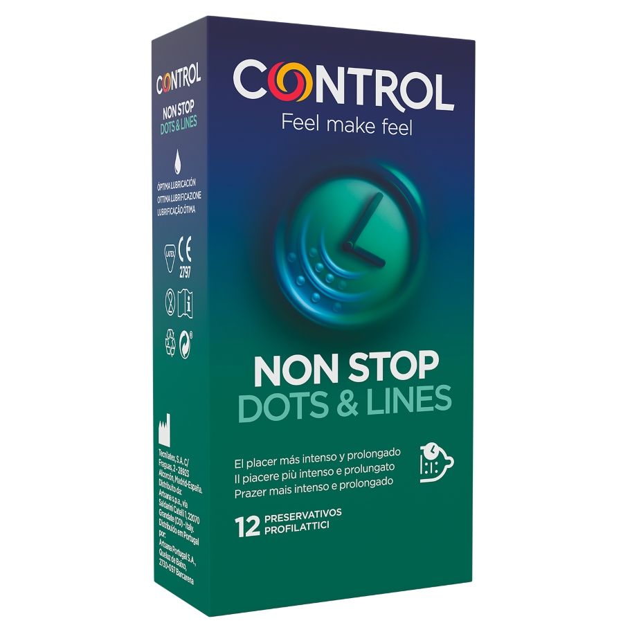 Comprar CONTROL Nonstop Puntos y Estrías Preservativos 12 Unidades – Diseño Estriado Para Mayor Placer Seguro-PRESERVATIVOS-Noxtic