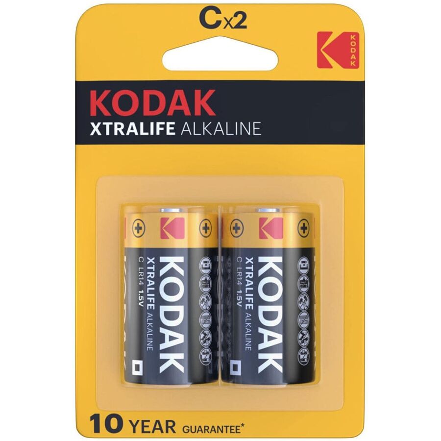 Comprar KODAK Pilas Alcalinas Xtralife C Pack De 2 – Energía Duradera Para Dispositivos Electrónicos-Noxtic