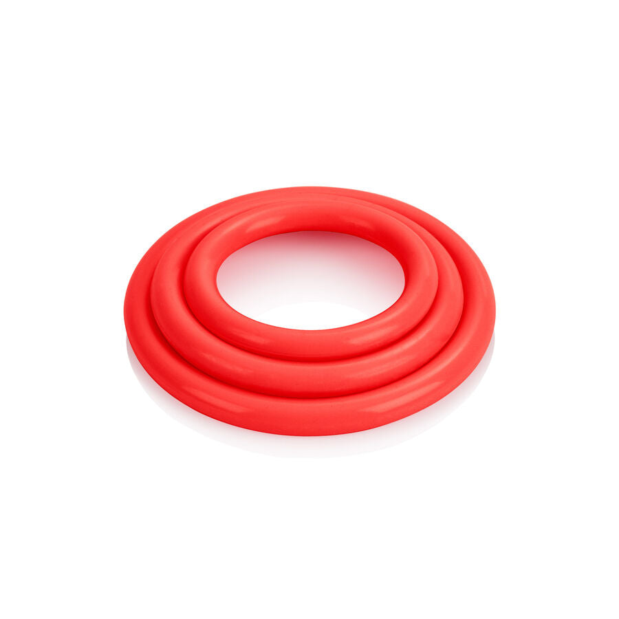 Comprar CALEXOTICS Set Tres Anillas Erección Rojo – Silicona Médica Hipoalergénica Para Mejora del Placer Intimo-Noxtic