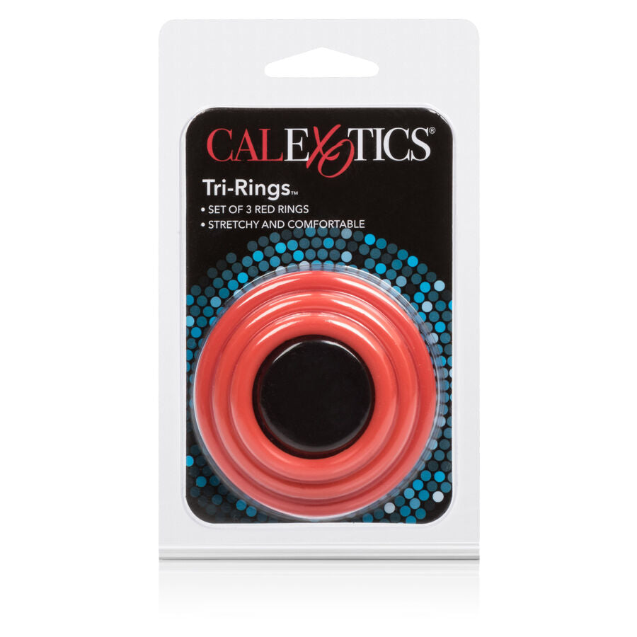 Comprar CALEXOTICS Set Tres Anillas Erección Rojo – Silicona Médica Hipoalergénica Para Mejora del Placer Intimo-Noxtic