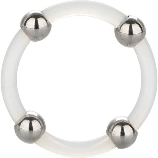 Comprar CALEXOTICS Anillo De Silicona Con Cuentas De Acero Talla L – Anillo Ultra Elástico Para Mayor Placer Compartido-Noxtic