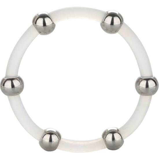Comprar CALEXOTICS Anillo De Silicona Con Cuentas De Acero Talla XL – Diseño Ergonómico Para Estimulación Única-Noxtic