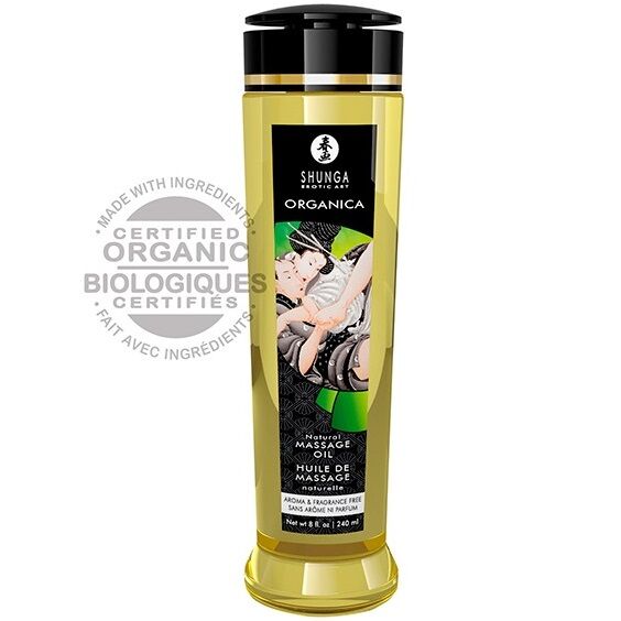 Comprar SHUNGA Aceite De Masaje Orgánico Natural 240 Ml – Aceite 100 Por Ciento Natural Para Bienestar Sensorial-Noxtic