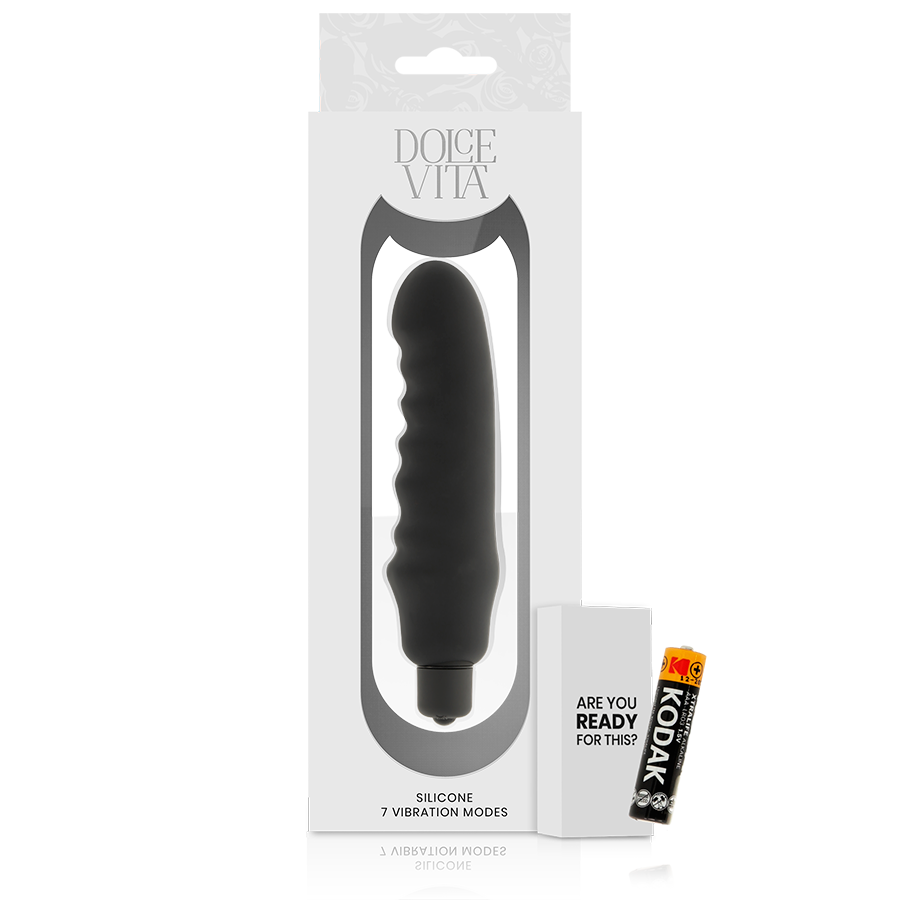 DOLCE VITA - GENIUS BLACK SILICONE VIBRATOR
