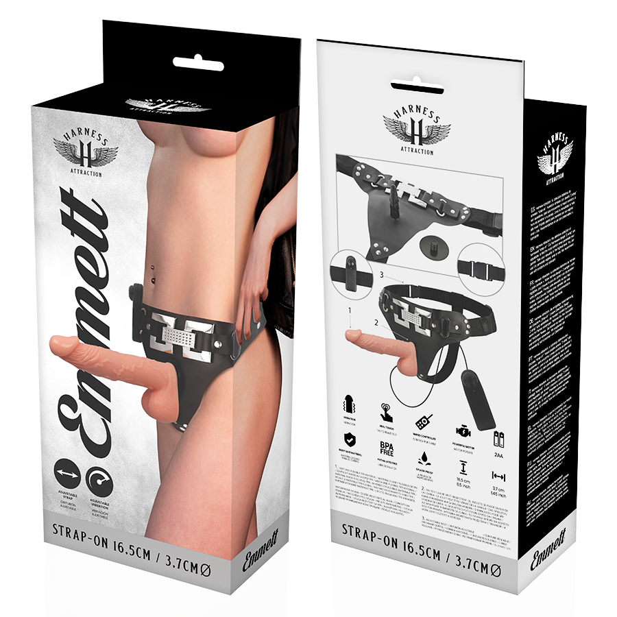 Comprar Harness Attraction Arnés Emmett Realístico Vibrador 16.5 Cm – Diseño Con Vibración Para Fantasías Completas-Noxtic
