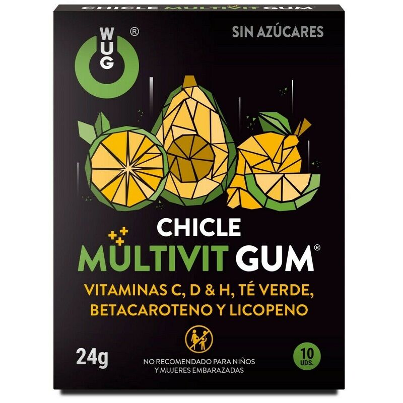 Comprar WUG Multivit Chicle Vitaminas C H D – Refuerza Tu Sistema Inmunitario Con Sabor A Té Verde-Noxtic