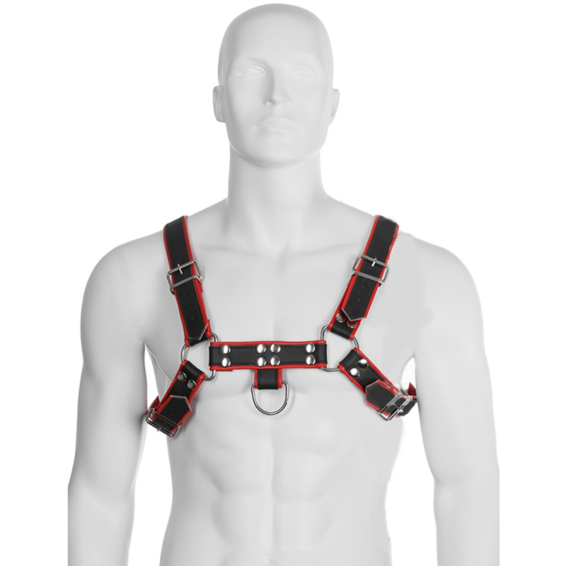 Comprar LEATHER BODY Arnés De Cadena III Negro Y Rojo – Diseño Atractivo Para Ajuste Perfecto-Noxtic