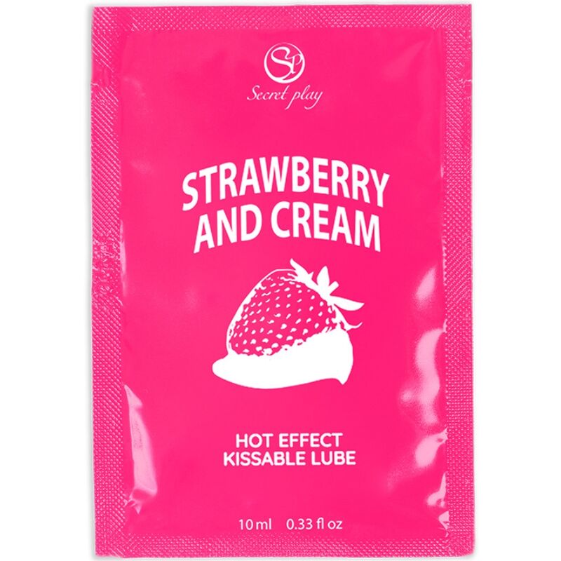 Comprar SECRETPLAY Monodosis Lubricante Fresas y Nata 10 ML – Lubricante y Aceite de Masaje Sin Azúcar Con Efecto Calor-Noxtic