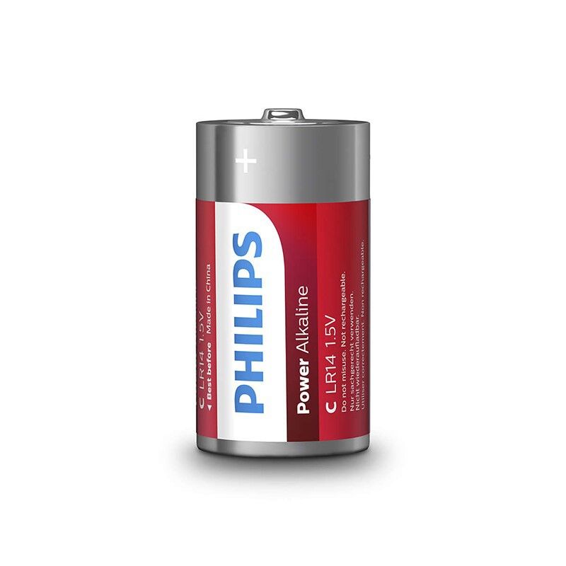 Comprar PHILIPS Power Alkaline Pila C LR14 Blister 2 – Energía Duradera Para Dispositivos Electrónicos-Noxtic