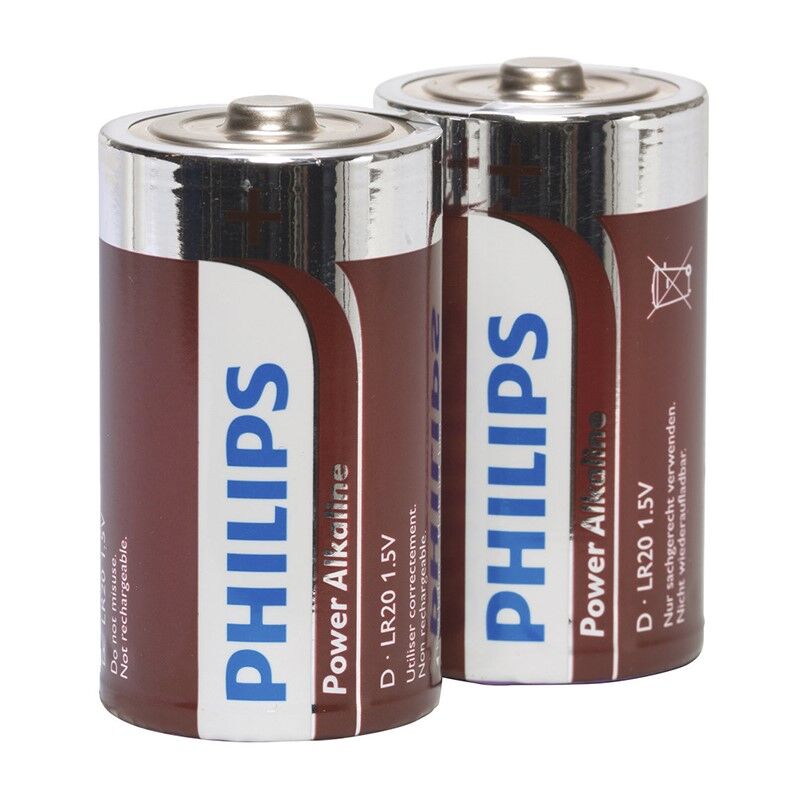 Comprar PHILIPS Pila Alkalina D LR20 Blister 2 Unidades – Energía Duradera Para Dispositivos Electrónicos-Noxtic