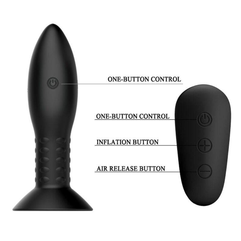 Comprar MR PLAY Plug Con Bolas Rotatorias Negro – Estimulador Con Control Remoto Para Sensaciones Únicas-Noxtic