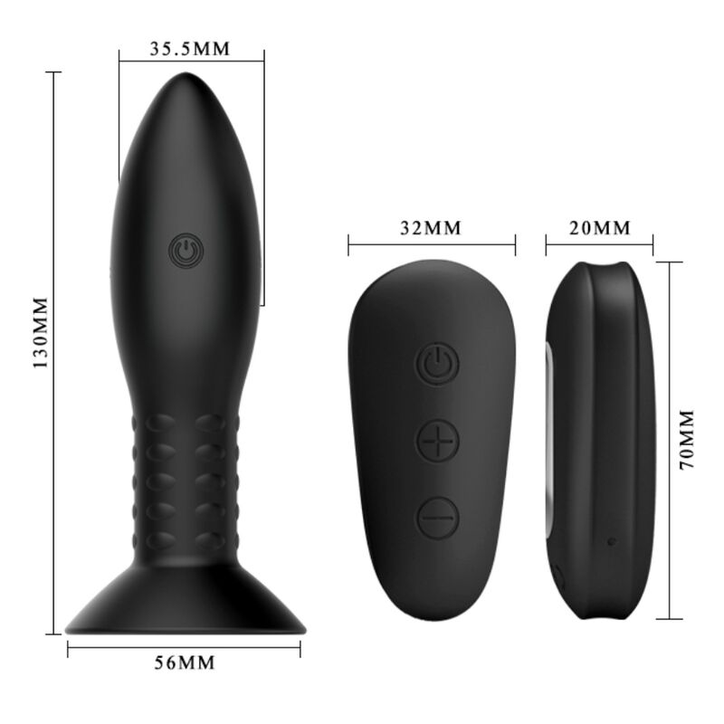Comprar MR PLAY Plug Con Bolas Rotatorias Negro – Estimulador Con Control Remoto Para Sensaciones Únicas-Noxtic