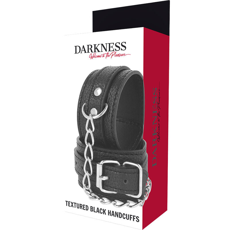 Comprar DARKNESS Esposas Leather Negro – Diseño Elegante Con Ajuste Personalizable-Noxtic