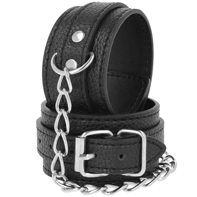 Comprar DARKNESS Esposas Leather Negro – Diseño Elegante Con Ajuste Personalizable-Noxtic
