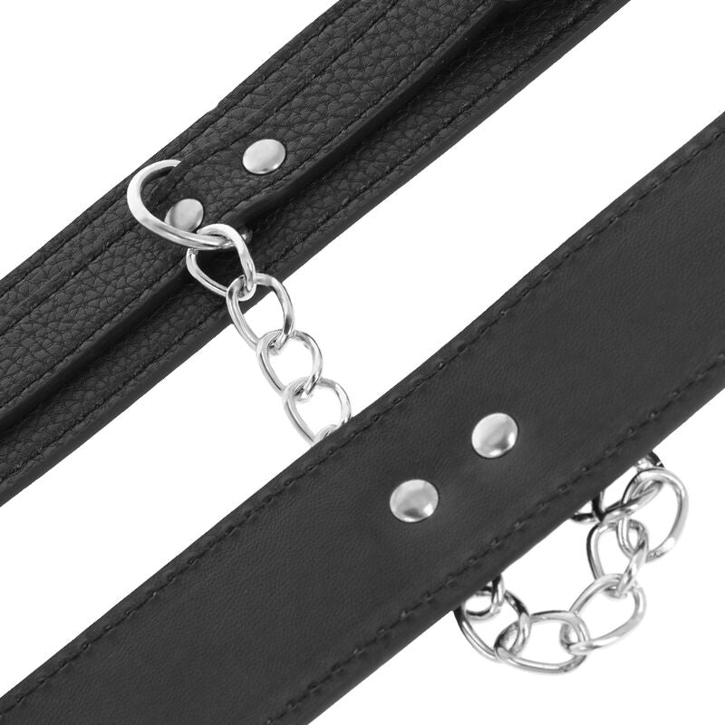 Comprar DARKNESS Esposas Leather Negro – Diseño Elegante Con Ajuste Personalizable-Noxtic