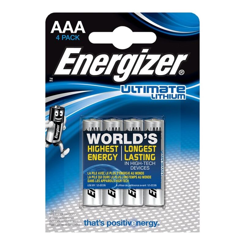 Comprar ENERGIZER Pilas Lítium AAA L92 LR03 1.5V Blister de 4 Unidades – Energía Confiable Para Dispositivos Electrónicos-Noxtic